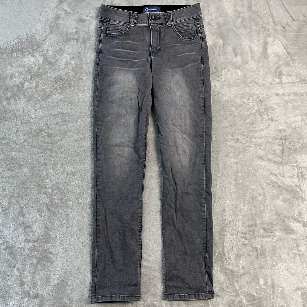 Democracy Ab Solution Jeans Womens 4 (28x30) Gray Stretch Slim Straight Denim